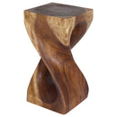 Haussmann Single Twist Vine End Table 12x12x23 in Height Walnut Oil