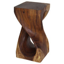 Haussmann Single Twist Vine End Table 12x12x23 in Height Walnut Oil