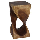 Haussmann Single Twist Vine End Table 12x12x23 in Height Walnut Oil