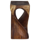 Haussmann Single Twist Vine End Table 12x12x23 in Height Walnut Oil