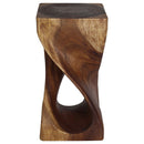 Haussmann Single Twist Vine End Table 12x12x23 in Height Walnut Oil
