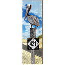 Pelican on Highway 421 Piling | Wall Art Print on Real Wood