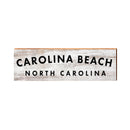 Carolina Beach, North Carolina Black and White Wooden Sign | Wall Art Print on Real Wood