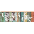Carolina Beach Sea Turtle Colorful Sign | Wall Art Print on Real Wood