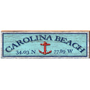 Carolina Beach Red Anchor Blue Latitude Longitude | Wall Art Print on Real Wood