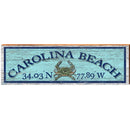 Carolina Beach Blue Crab Blue Latitude Longitude | Wall Art Print on Real Wood