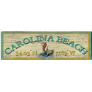 Carolina Beach, North Carolina Teal Mermaid Wooden Sign | Wall Art Print on Real Wood