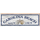 Carolina Beach Triple Shell White Latitude Longitude | Wall Art Print on Real Wood