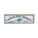 Carolina Beach, North Carolina Navy White Blue Crab Wooden Sign | Wall Art Print on Real Wood