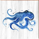 Octopus Blue Watercolor | Wall Art Print on Real Wood