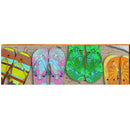 Colorful Sandles Flip Flop Parking | Wall Art Print on Real Wood
