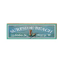 Surfside Beach, South Carolina Wooden Sign w/ Coordinates & Mermaid | Wall Art Print on Real Wood