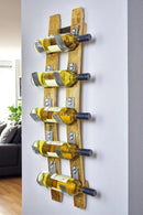 Wine Barrel Stave 5-Bottle Holder - Wall Mount Wine Rack - Rustic Wine Barrel Decor - Unique Wine Storage