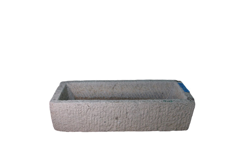 51" Inch Long Hand Chiseled Stone Trough 12