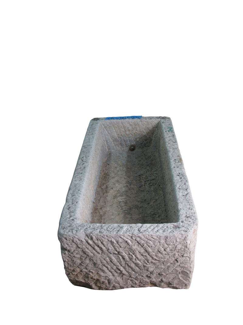 51" Inch Long Hand Chiseled Stone Trough 12