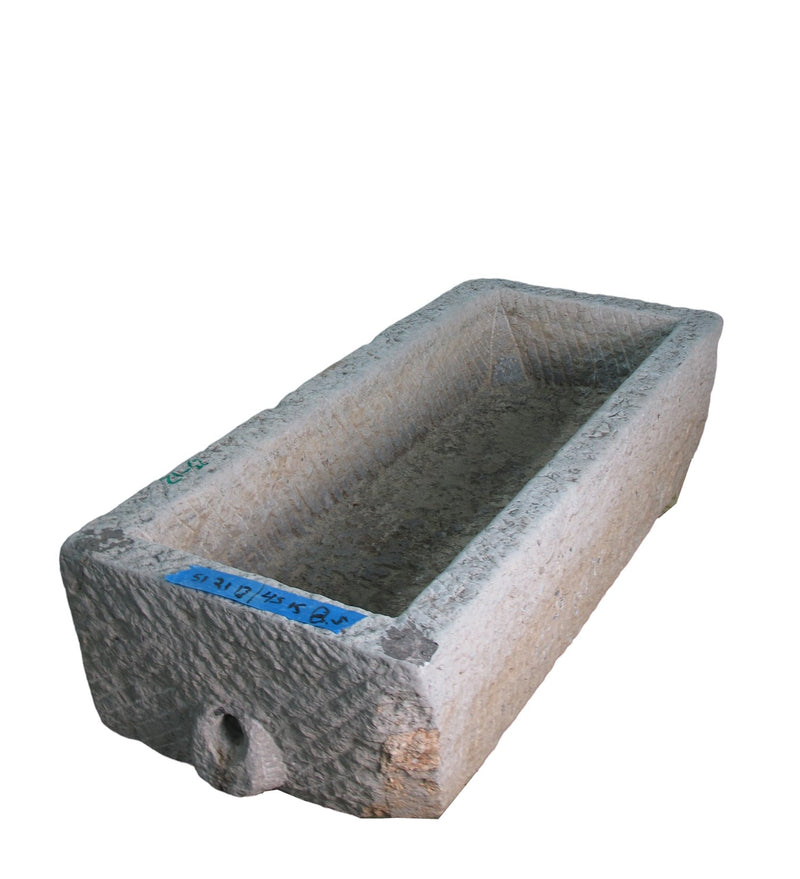 51" Inch Long Hand Chiseled Stone Trough 12