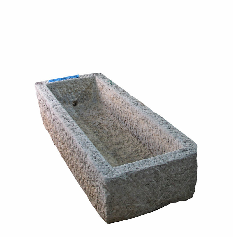 51" Inch Long Hand Chiseled Stone Trough 12