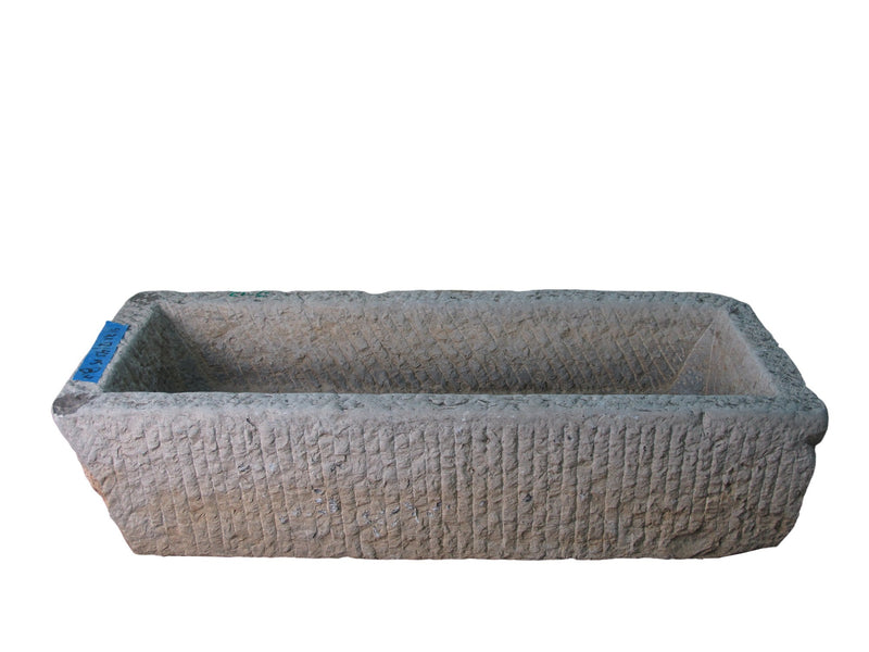 51" Inch Long Hand Chiseled Stone Trough 12