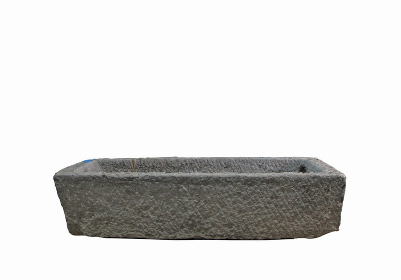 59" Inch Long Hand Chiseled Stone Trough 13