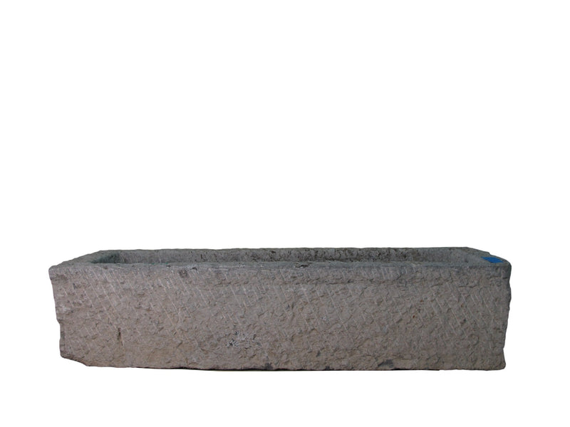 59" Inch Long Hand Chiseled Stone Trough 13