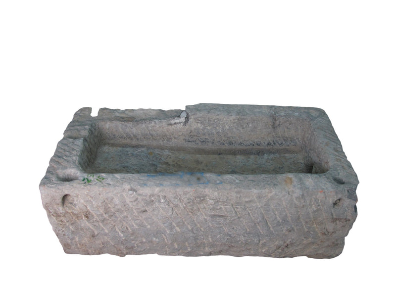 39" Inch Long Hand Chiseled Stone Trough 15