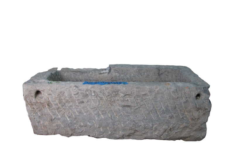 39" Inch Long Hand Chiseled Stone Trough 15