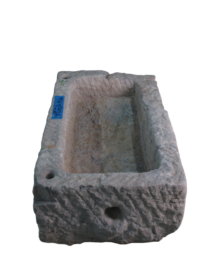 39" Inch Long Hand Chiseled Stone Trough 15