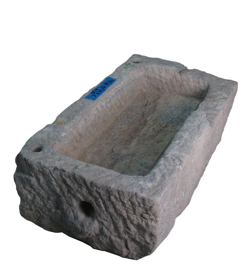 39" Inch Long Hand Chiseled Stone Trough 15