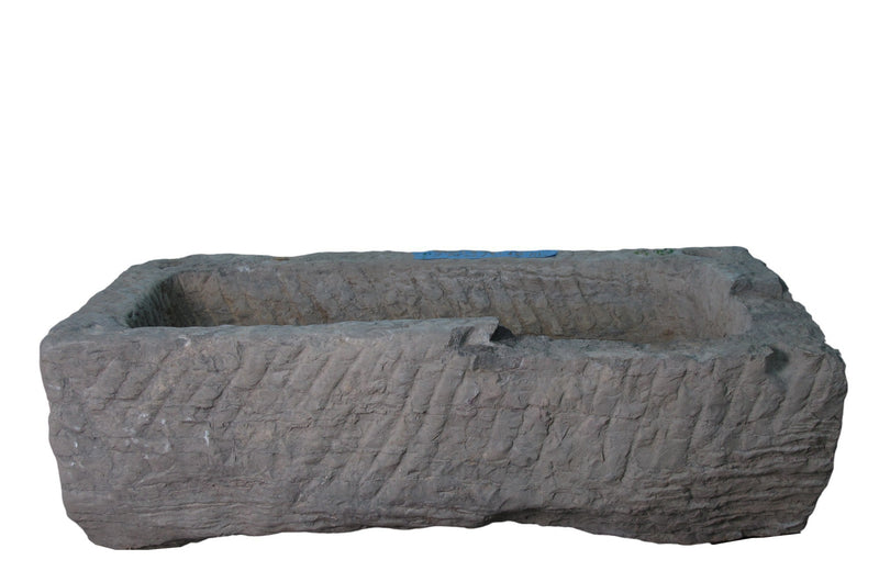 39" Inch Long Hand Chiseled Stone Trough 15