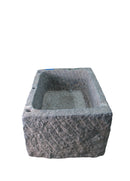 45" Inch Long Hand Chiseled Stone Trough 2