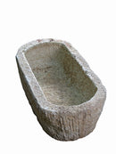 22" Inch Long Hand Chiseled Stone Trough 20