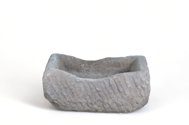 26" Inch Long Hand Chiseled Stone Trough 26