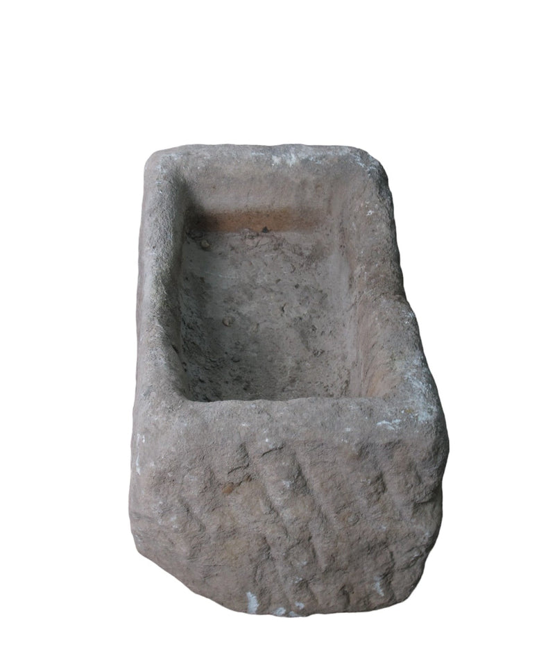 26" Inch Long Hand Chiseled Stone Trough 26