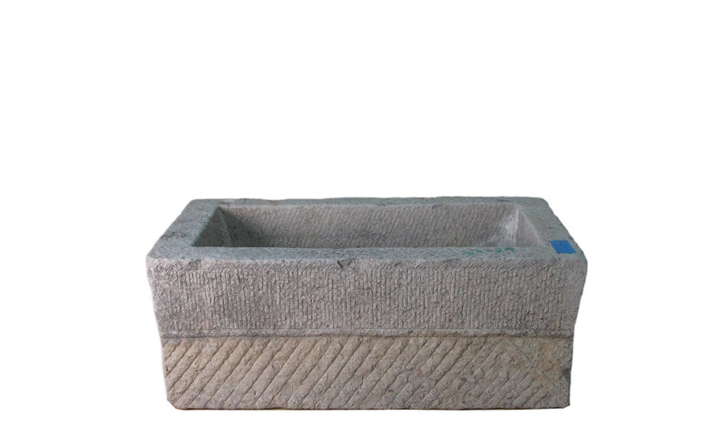 42" Inch Long Hand Chiseled Stone Trough 29