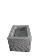 42" Inch Long Hand Chiseled Stone Trough 29