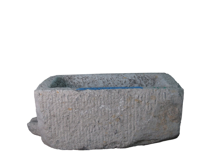 34" Inch Long Hand Chiseled Stone Trough 3