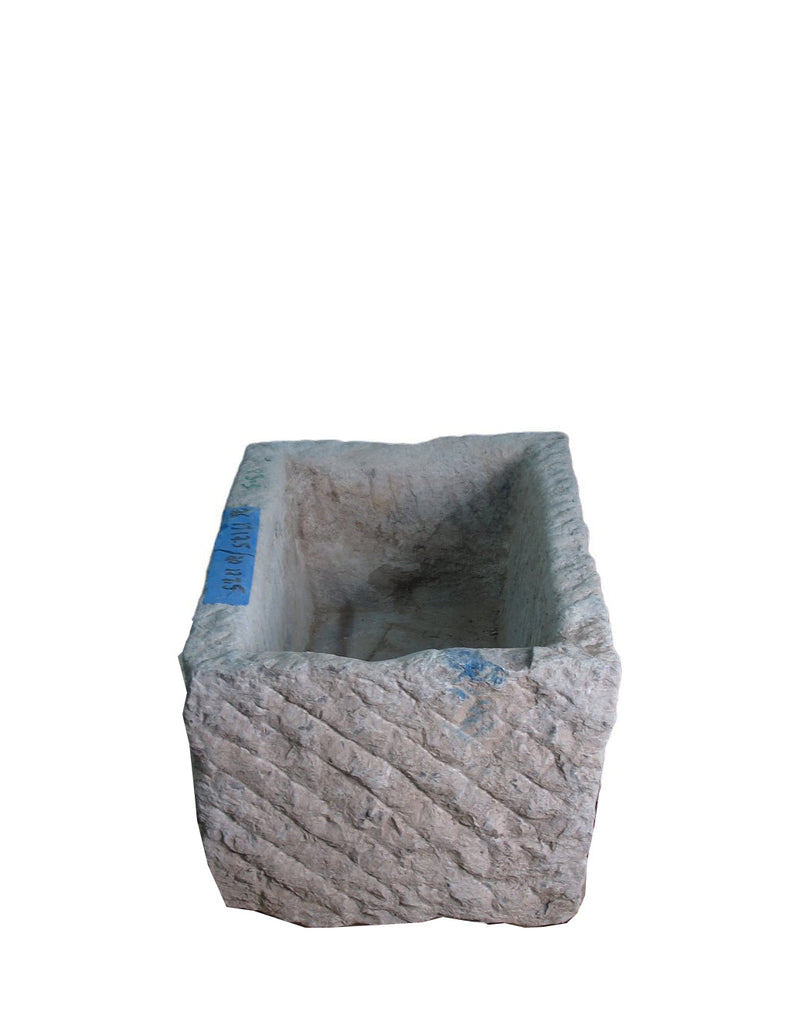 26" Inch Long Hand Chiseled Stone Trough 5