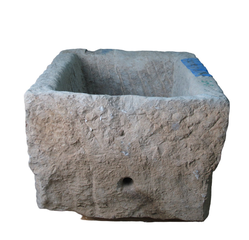 26" Inch Long Hand Chiseled Stone Trough 5