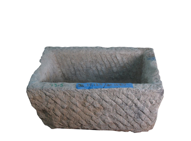 26" Inch Long Hand Chiseled Stone Trough 5