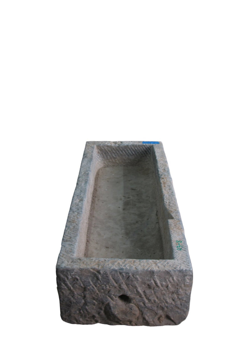 60" Inch Long Hand Chiseled Stone Trough 8