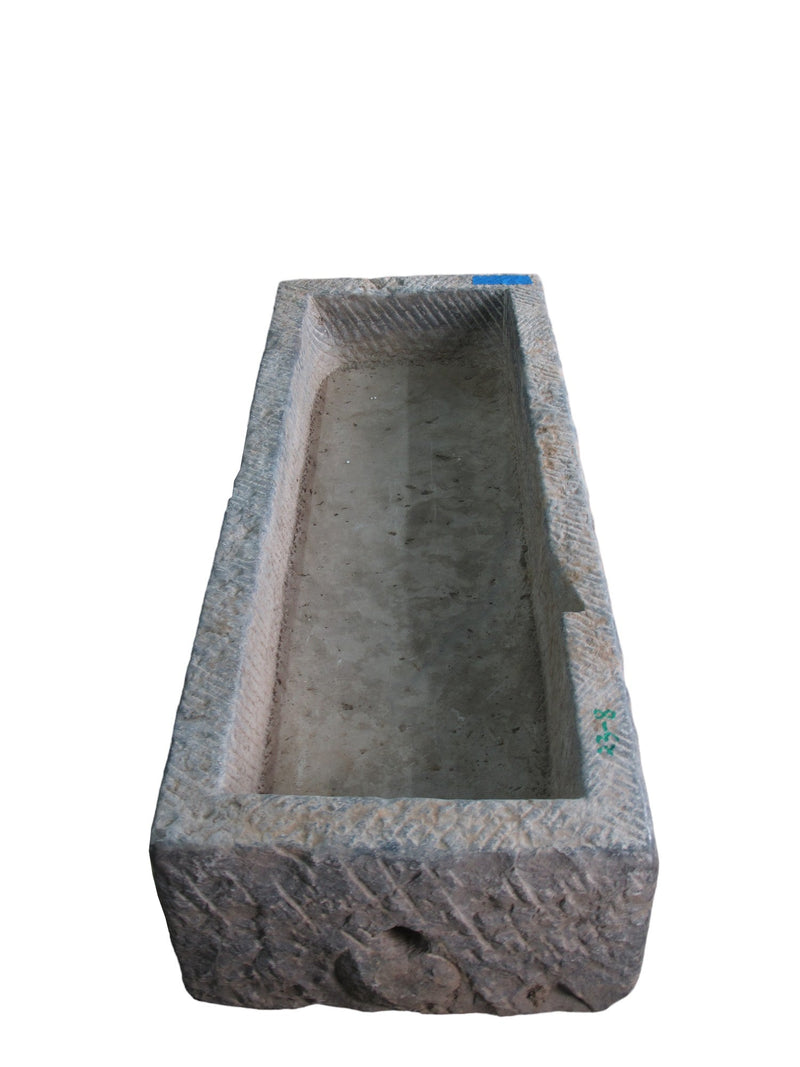 60" Inch Long Hand Chiseled Stone Trough 8