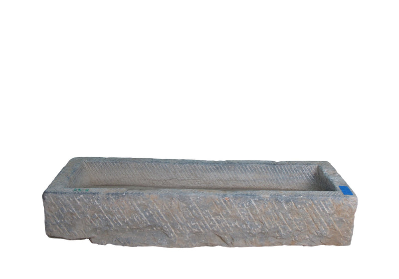 60" Inch Long Hand Chiseled Stone Trough 8