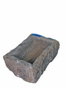 25" Inch Long Hand Chiseled Stone Trough 9-1