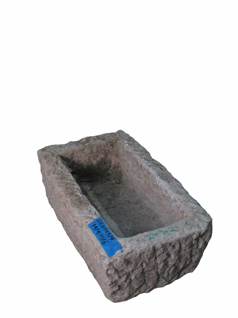 25" Inch Long Hand Chiseled Stone Trough 9-2