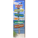 Emerald Isle Beach Sailboat Directional | Wall Art Print on Real Wood
