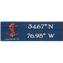 Emerald Isle, NC Anchor Navy Latitude Longitude | Wall Art Print on Real Wood