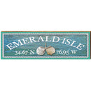 Emerald Isle Triple Shell Water Latitude Longitude | Wall Art Print on Real Wood