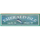 Emerald Isle Marlin Water Latitude Longitude | Wall Art Print on Real Wood