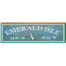 Emerald Isle Sailboat Water Latitude Longitude | Wall Art Print on Real Wood