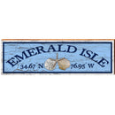Emerald Isle Triple Shell Blue Latitude Longitude | Wall Art Print on Real Wood